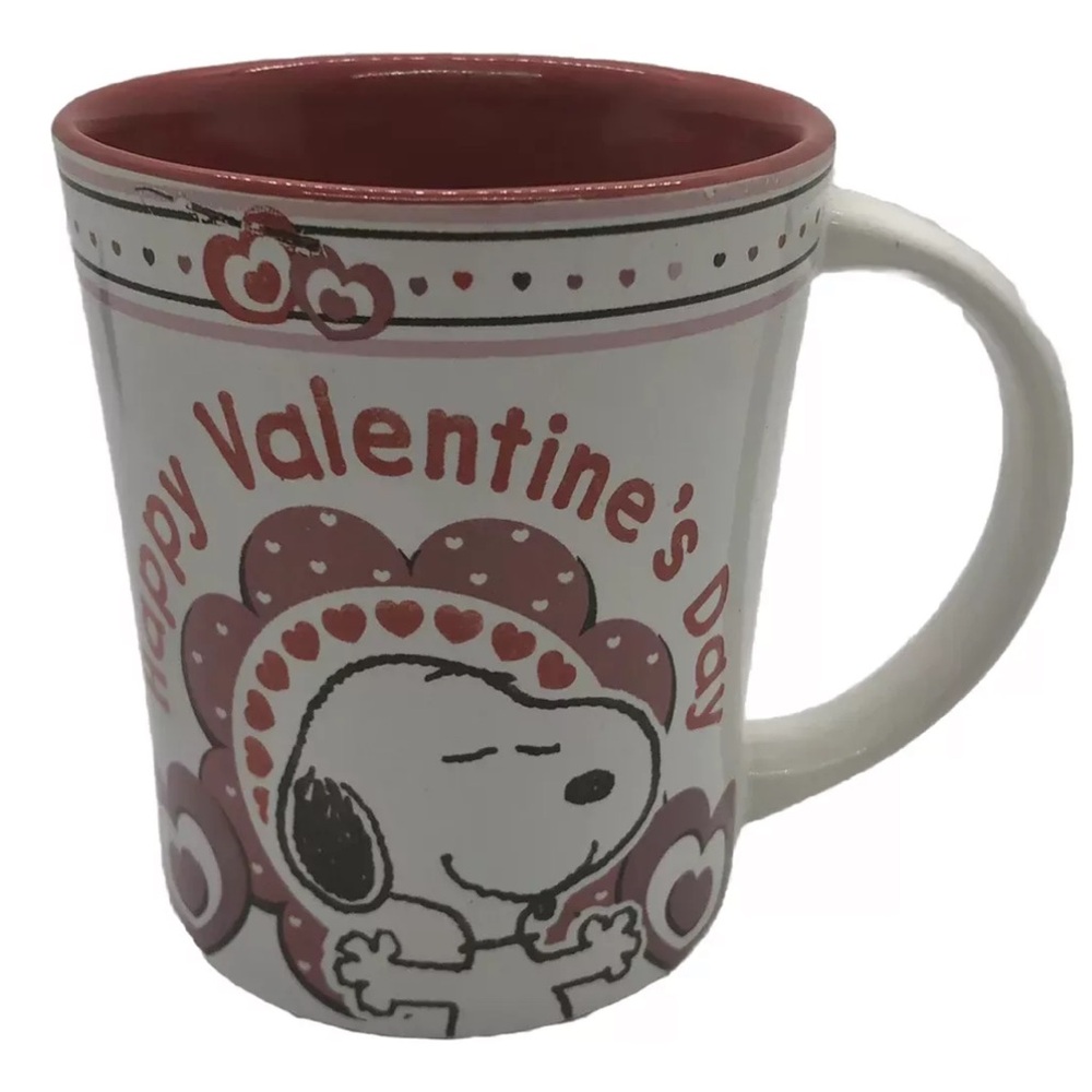 Snoopy Valentines 14 oz Mug Ceramic Coffee Hearts Red Peanuts Charlie Brown